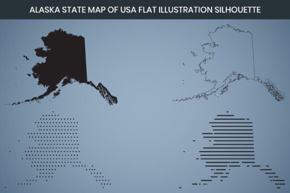 Alaska State Hand Drawn Outline Map USA: Graphics and Freebies for Creative Branding