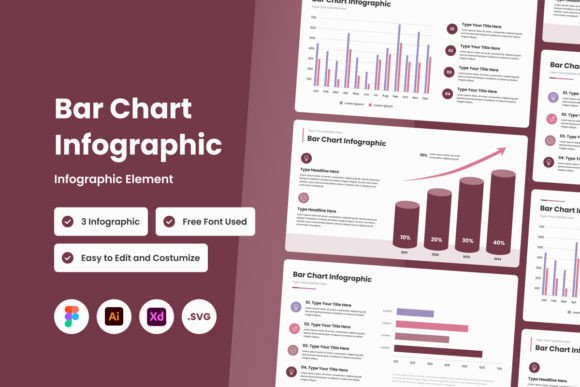 Bar Chart Infographic Template for Graphics and Infographics