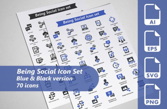 Being Social Icon Set: Graphics and Icons for Digital Sellers