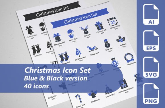 Christmas Icon Set for Graphics and Icons