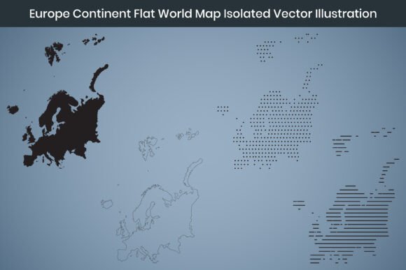Europe Continent Flat World Map Vector: Graphics & Freebies for Real Projects