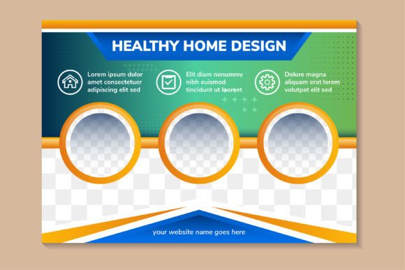 Healthy Home Design Horizontal Flyer Graphics and Print Templates