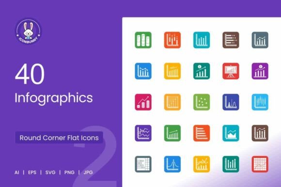 Infographics Filled Round Corner Icons