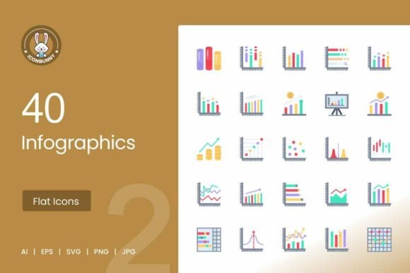 Infographics Flat Multicolor Icons