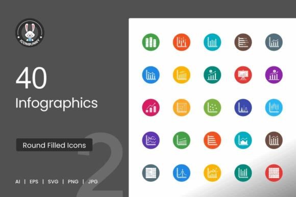 Infographics Flat Round Icons