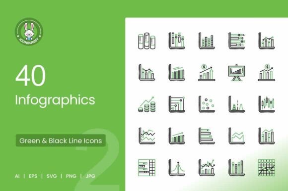 Infographics Green Black Icons