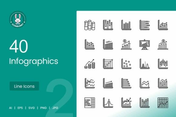 Infographics Line Icons for Creative Crafters