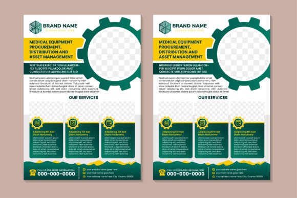 Medical Equipment Vertical Flyer: Graphics and Print Templates