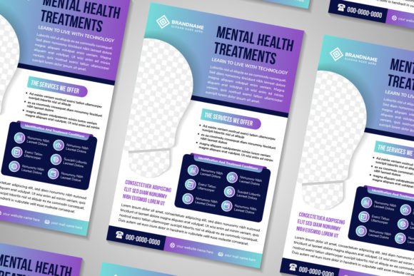 Mental Health Vertical Flyer: Graphics and Print Templates