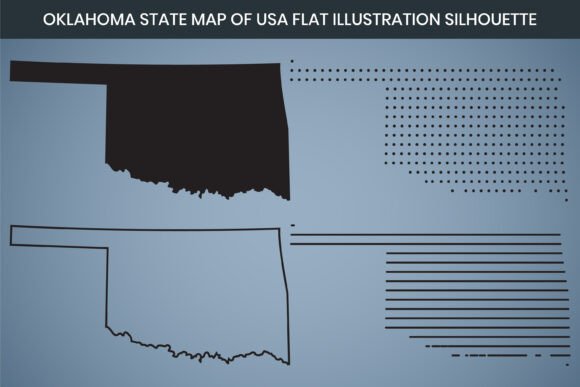 Oklahoma State Hand Drawn Map Graphics