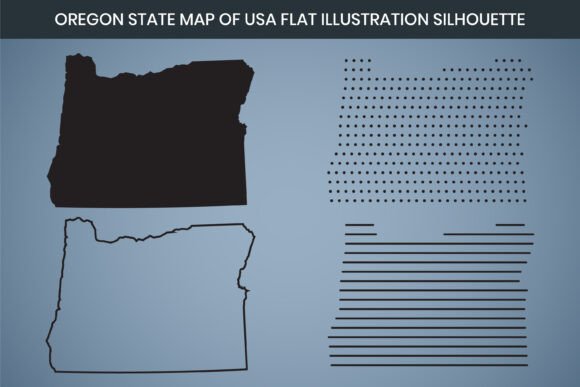 Oregon State Hand Drawn Outline Map USA Graphics Freebies