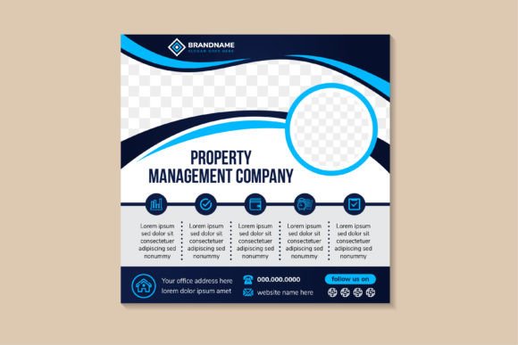 Property Management Square Banner Graphics for Social Media Templates