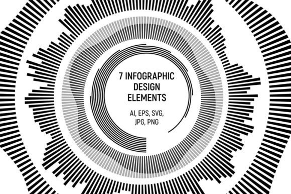 Round Infographic Design Elements for Graphics and Infographics