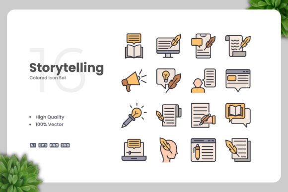 Storytelling Colored Icons: Graphics and Icons for Creative Design