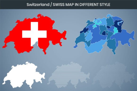 Switzerland Map Illustration Infographic