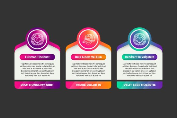 Three Steps Infographic Hexagon