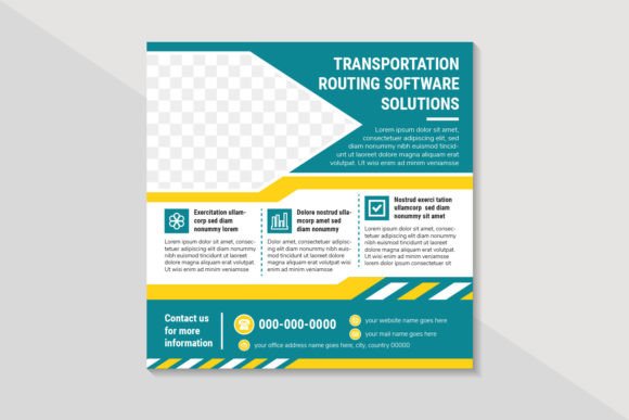 Transportation Routing Square Banner Graphics