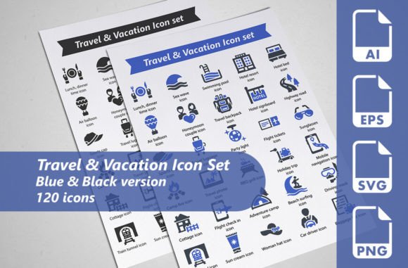 Travel Vacation Icon Set: Graphics for Creative Design