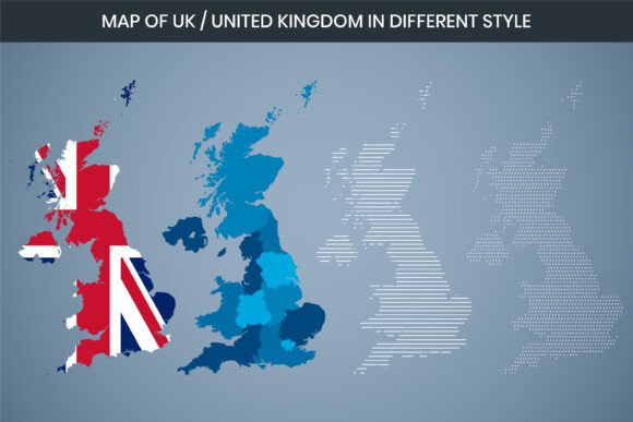United Kingdom Map Illustration Graphics Freebies