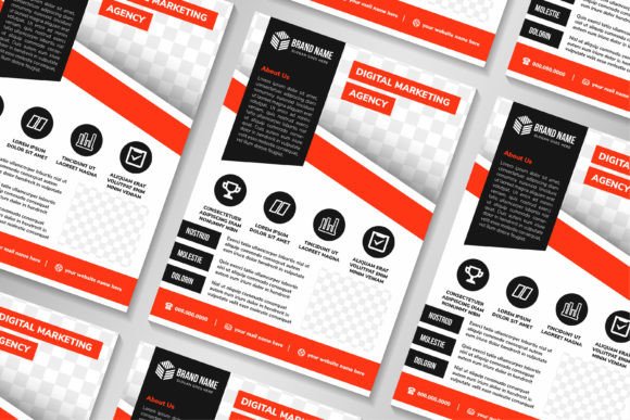 Vertical Flyer Digital Marketing: Graphics and Print Templates