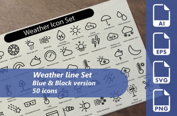 Weather Line Icon Set: Graphics and Icons for Local Branding